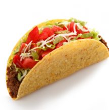 Tacos isolated on white.